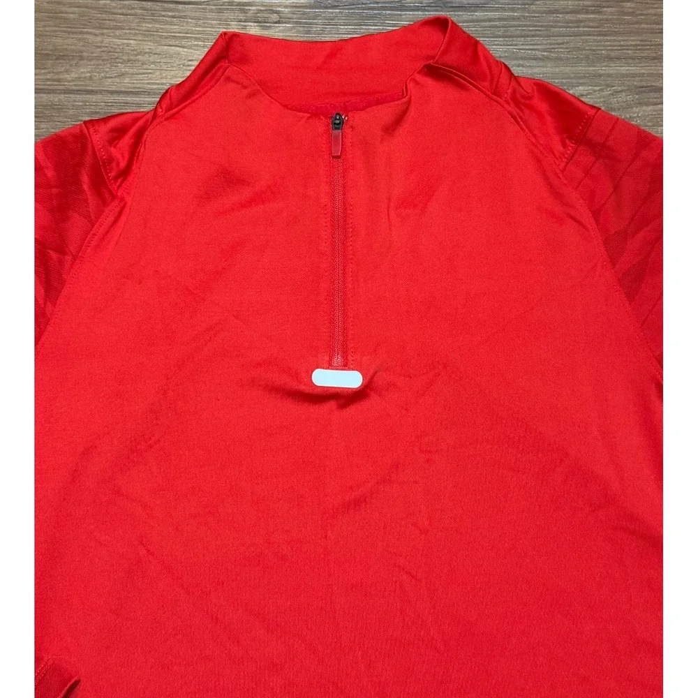 Nike Dri-FIT Strike 21 Soccer Drill Top Red Quarter Zip Training Pullover Sz M